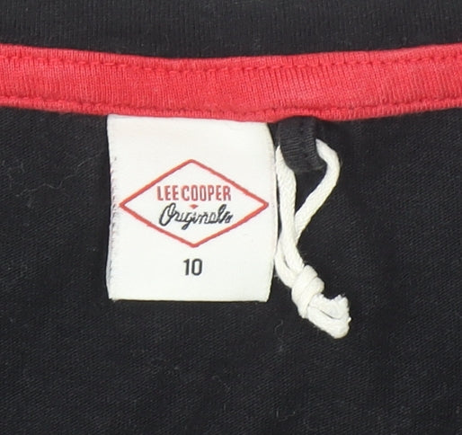 Lee Cooper Womens Black Short Sleeve Cotton T-Shirt Size 10