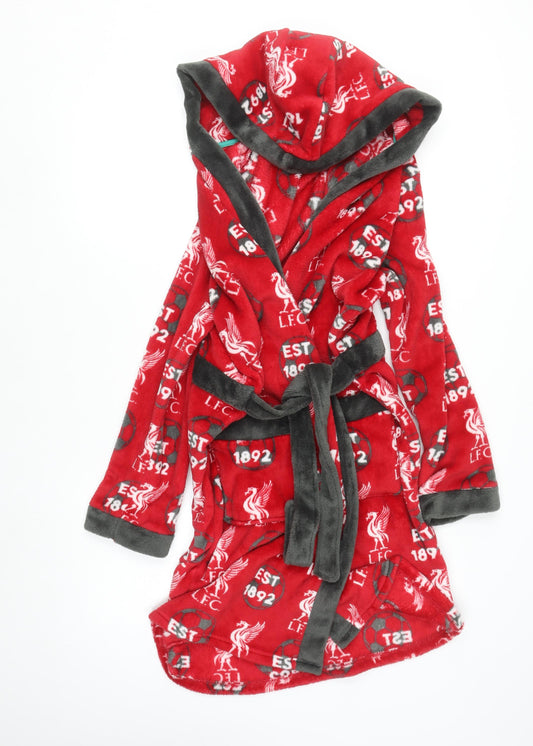 Dunnes Stores Boys Red LFC Fleece Hooded Robe 13-14 Years