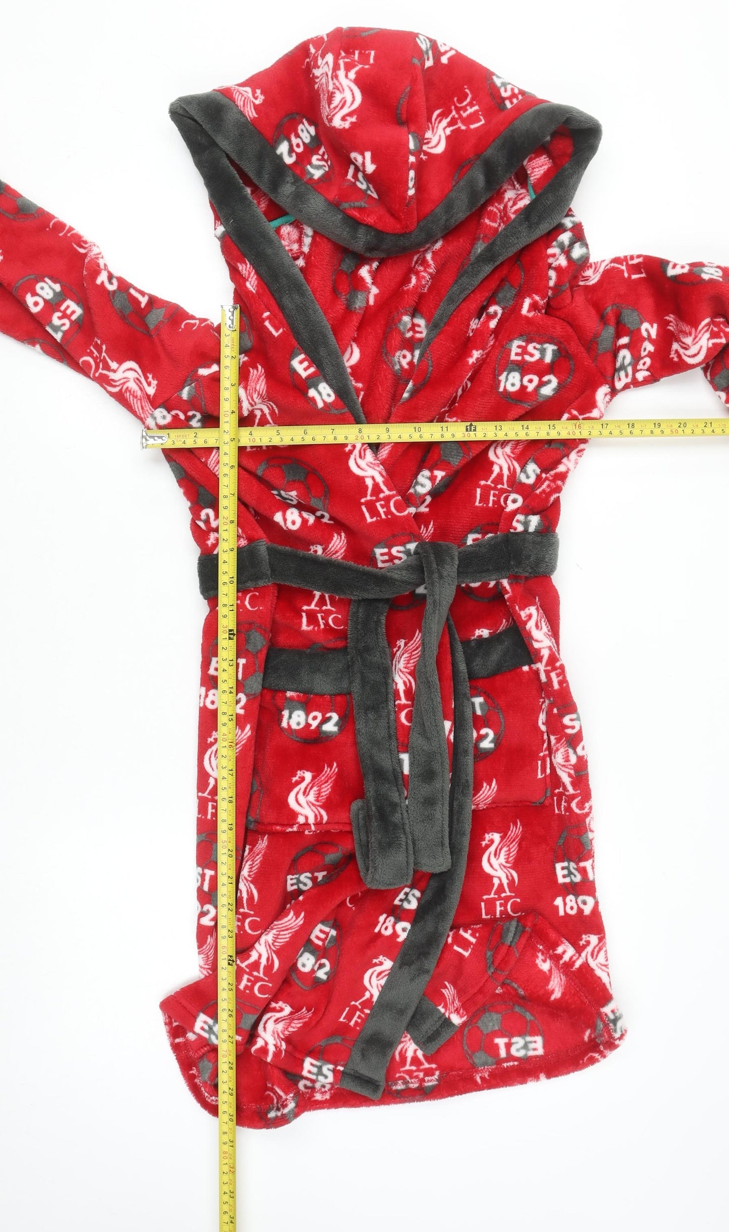 Dunnes Stores Boys Red LFC Fleece Hooded Robe 13-14 Years