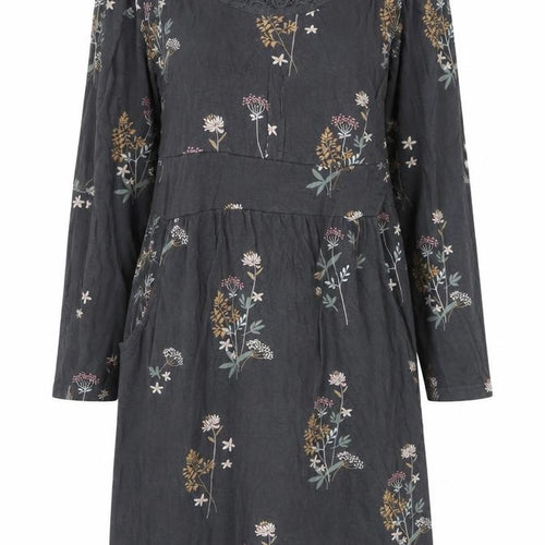Brakeburn Womens Blue Floral Long Sleeve Shift Dress Size 12