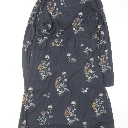 Brakeburn Womens Blue Floral Long Sleeve Shift Dress Size 12