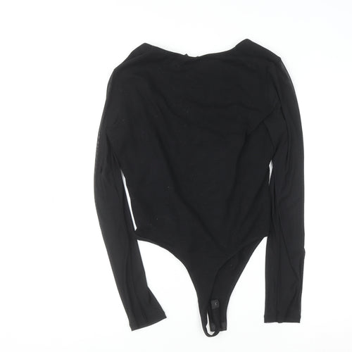 ASOS Design Women Black Size 14 Long Sleeve Bodysuit Jumpsuit