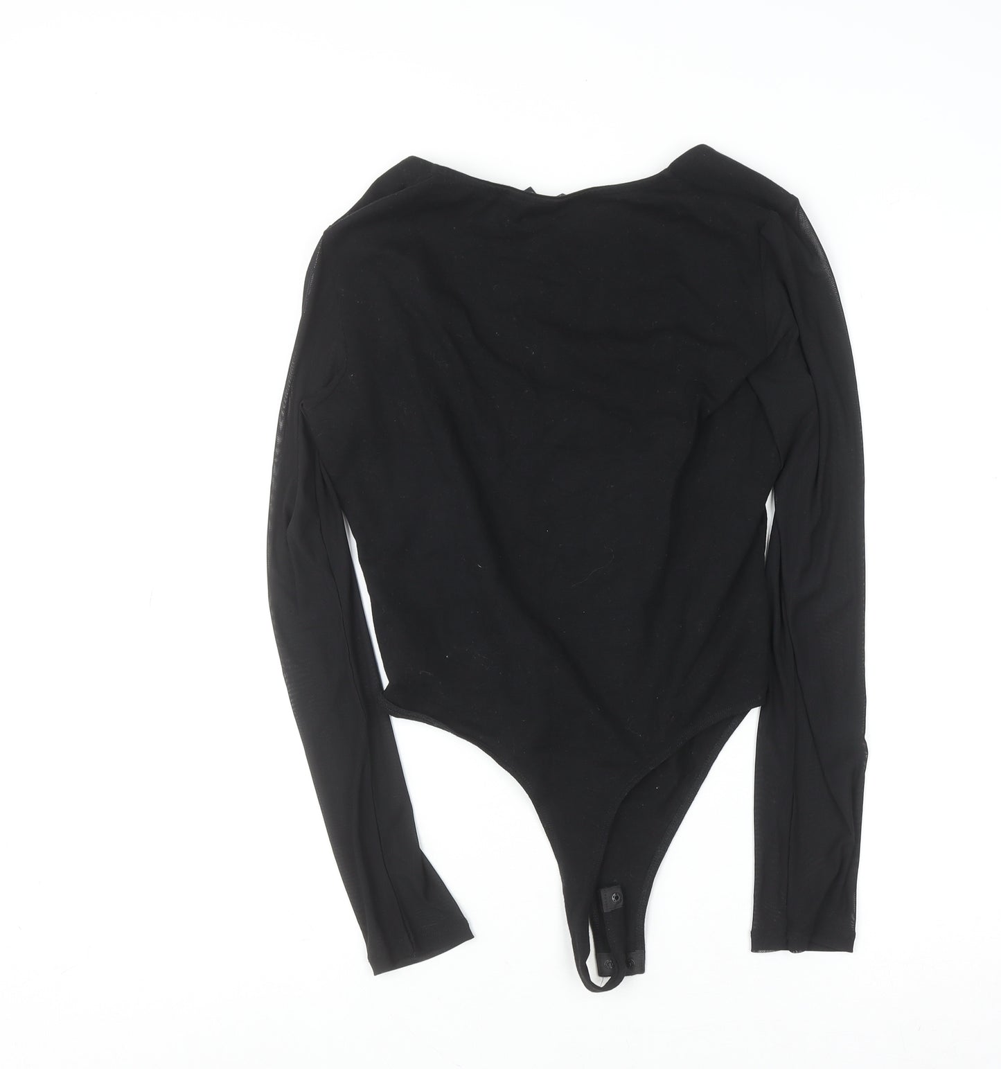 ASOS Design Women Black Size 14 Long Sleeve Bodysuit Jumpsuit