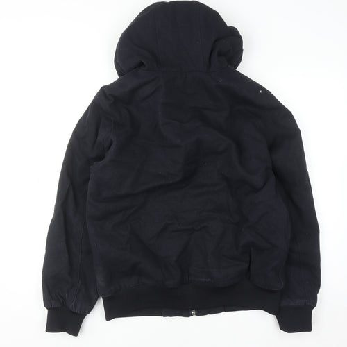 Original Denim Men's Black Hooded Cotton Full Zip Jacket Size L