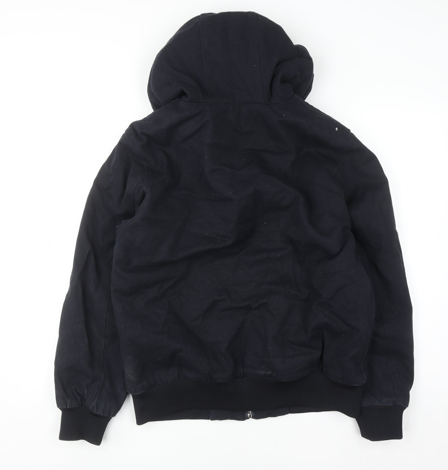 Original Denim Men's Black Hooded Cotton Full Zip Jacket Size L