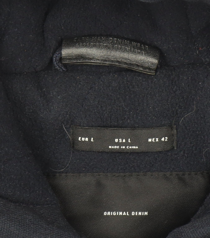 Original Denim Men's Black Hooded Cotton Full Zip Jacket Size L