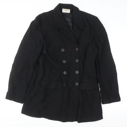 Robe Women's Black Double-Breasted Suit Jacket Size 16 Polyester Blend