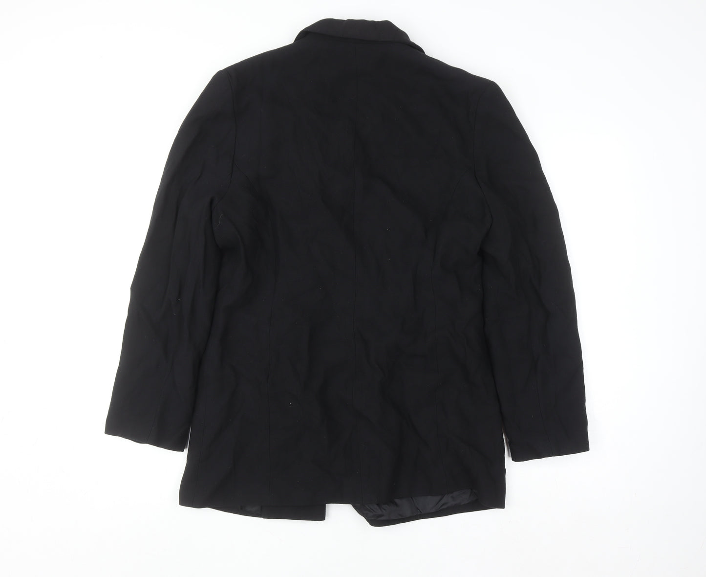 Robe Women's Black Double-Breasted Suit Jacket Size 16 Polyester Blend
