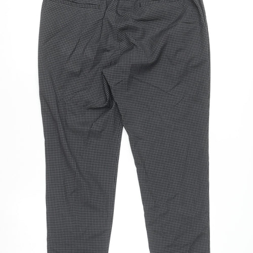 New Look Men Grey Check Regular Fit Trousers Size 36R