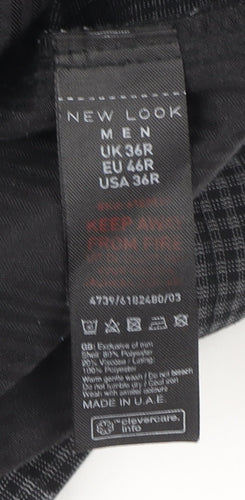 New Look Men Grey Check Regular Fit Trousers Size 36R