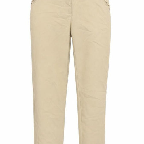 Topshop Women Beige Chino Tapered Trousers Size 10 Stretch Comfort
