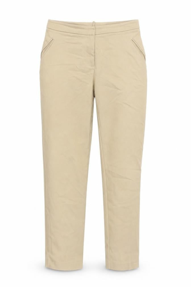 Topshop Women Beige Chino Tapered Trousers Size 10 Stretch Comfort