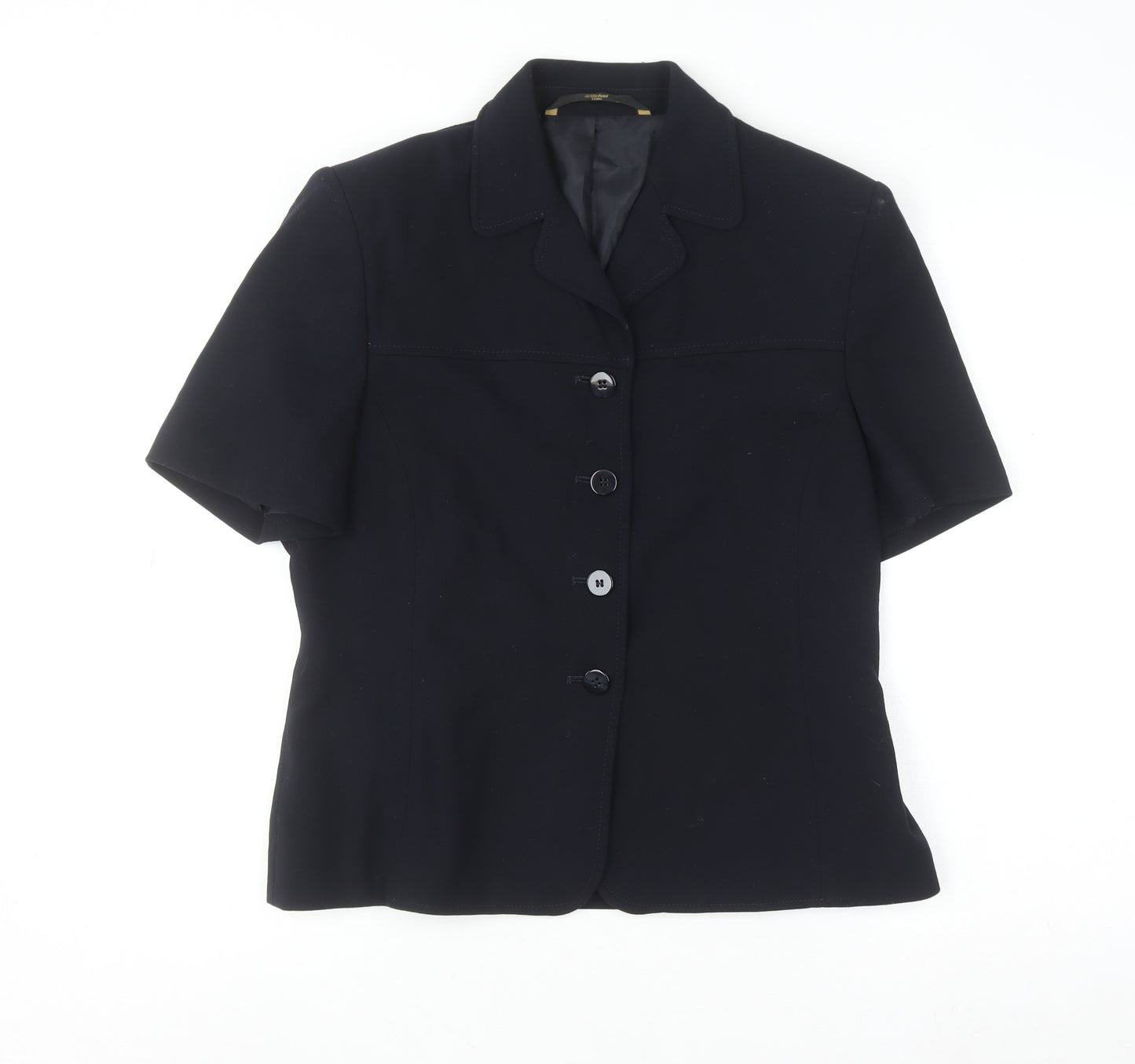 Marks and Spencer Women’s Black Short Sleeve Button-Up Blouse Size 14