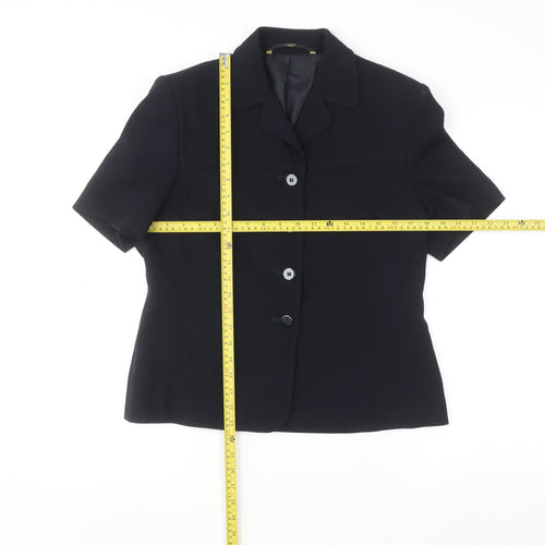 Marks and Spencer Women’s Black Short Sleeve Button-Up Blouse Size 14