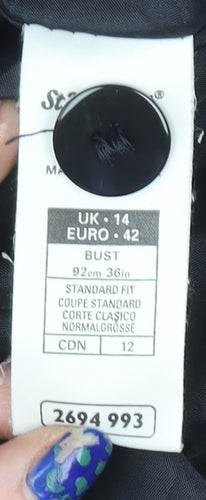 Marks and Spencer Women’s Black Short Sleeve Button-Up Blouse Size 14