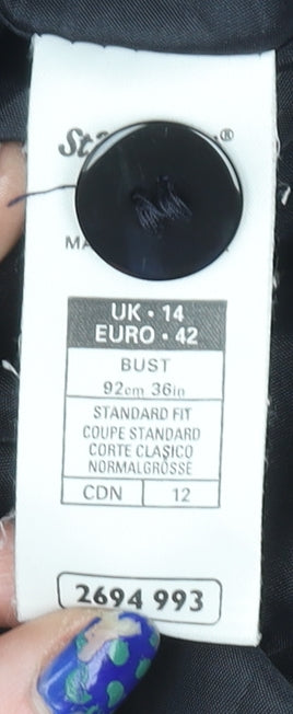 Marks and Spencer Women’s Black Short Sleeve Button-Up Blouse Size 14