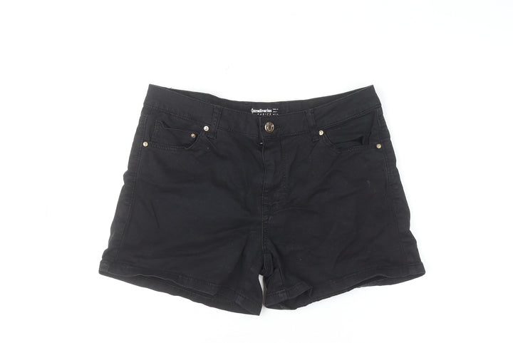 Stradivarius Women Black Denim Shorts Size 8 5-Pocket Style