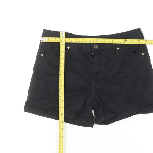 Stradivarius Women Black Denim Shorts Size 8 5-Pocket Style