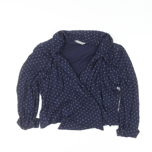 Marks and Spencer Women Blue Polka Dot Jersey Cardigan Size 12