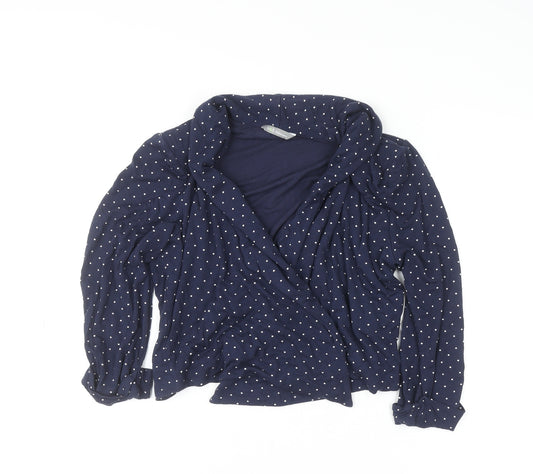 Marks and Spencer Women Blue Polka Dot Jersey Cardigan Size 12