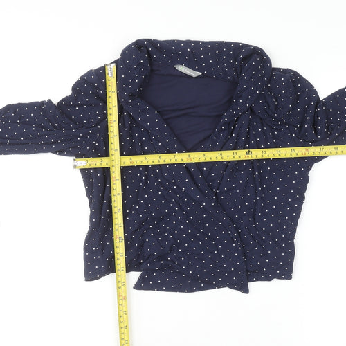 Marks and Spencer Women Blue Polka Dot Jersey Cardigan Size 12