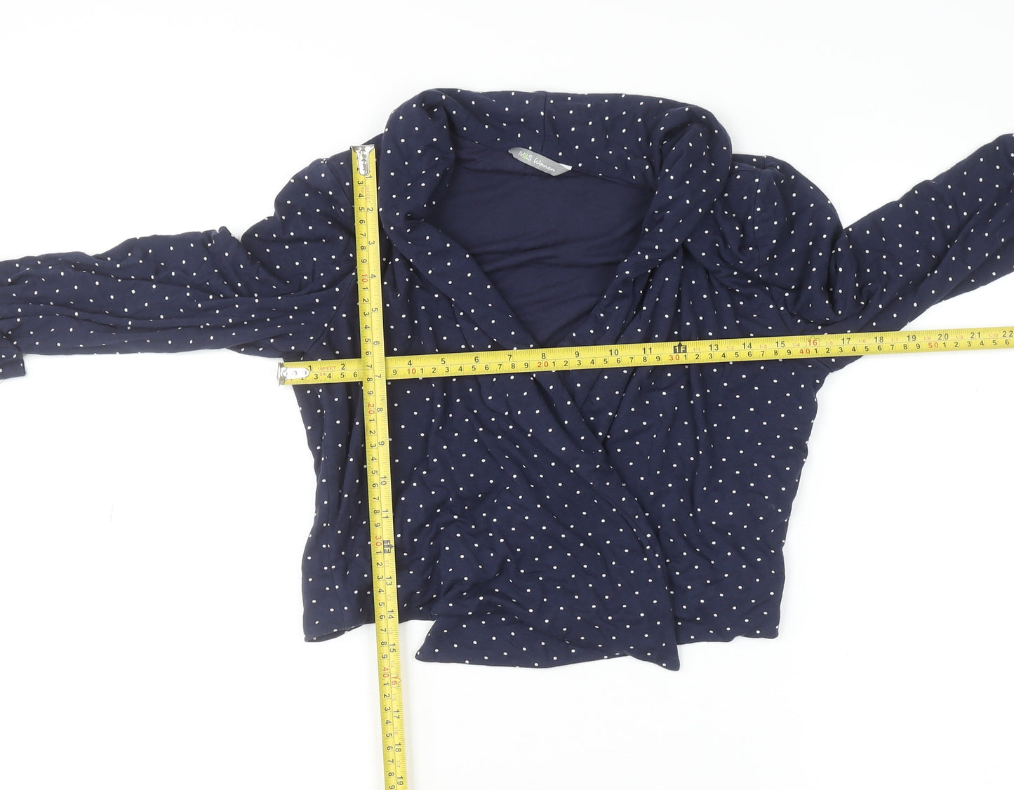 Marks and Spencer Women Blue Polka Dot Jersey Cardigan Size 12