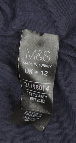Marks and Spencer Women Blue Polka Dot Jersey Cardigan Size 12