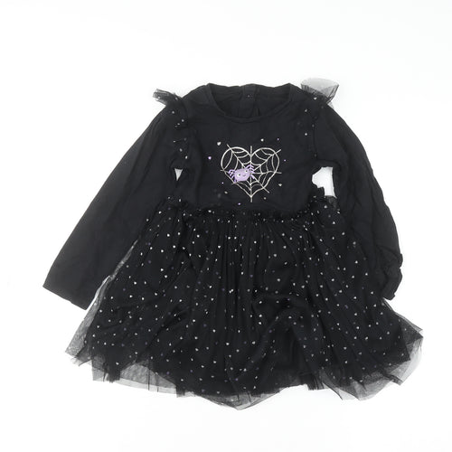 Dunnes Stores Girls Black Spider Tutu Dress 3-4 Years Halloween Party
