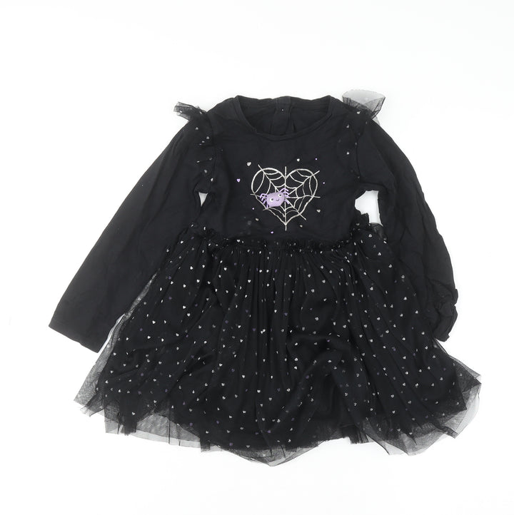 Dunnes Stores Girls Black Spider Tutu Dress 3-4 Years Halloween Party
