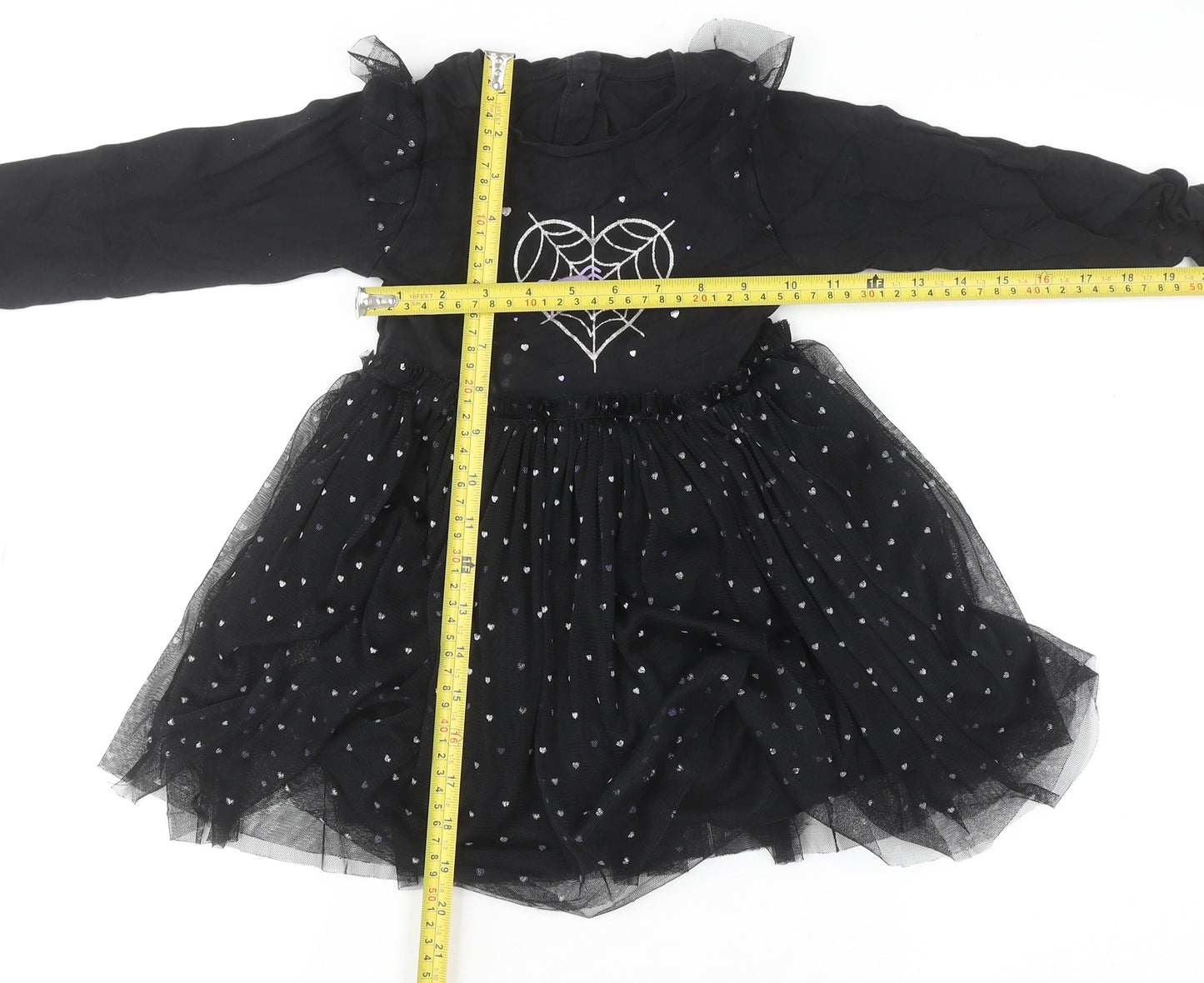 Dunnes Stores Girls Black Spider Tutu Dress 3-4 Years Halloween Party