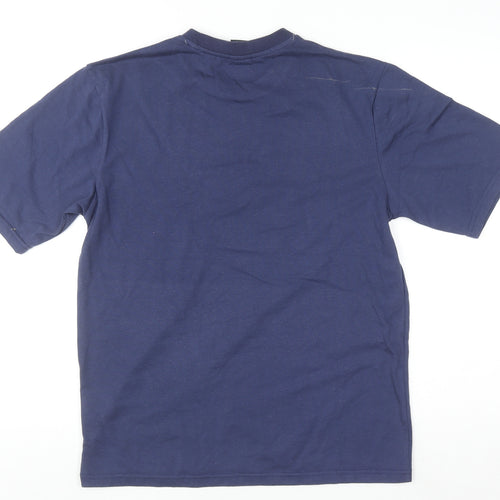 CargoBay Men's Navy Blue Crew Neck Short Sleeve Cotton Blend T-Shirt Size S