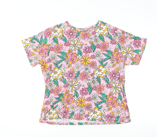 Dunnes Stores Women’s Pink Floral Cotton T-Shirt Size M