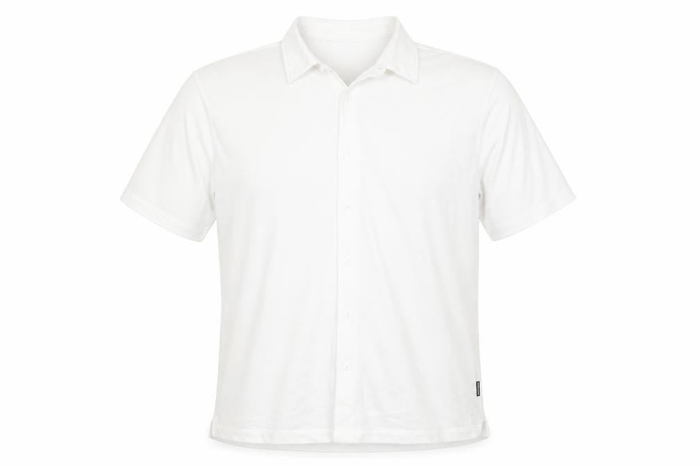 Front view of DeFacto Men's White Cotton Stretch Regular Fit Short Sleeve Polo L