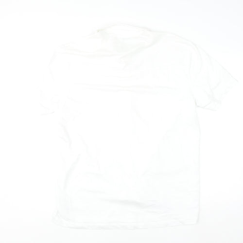 DeFacto Men's White Cotton Stretch Regular Fit Short Sleeve Polo L