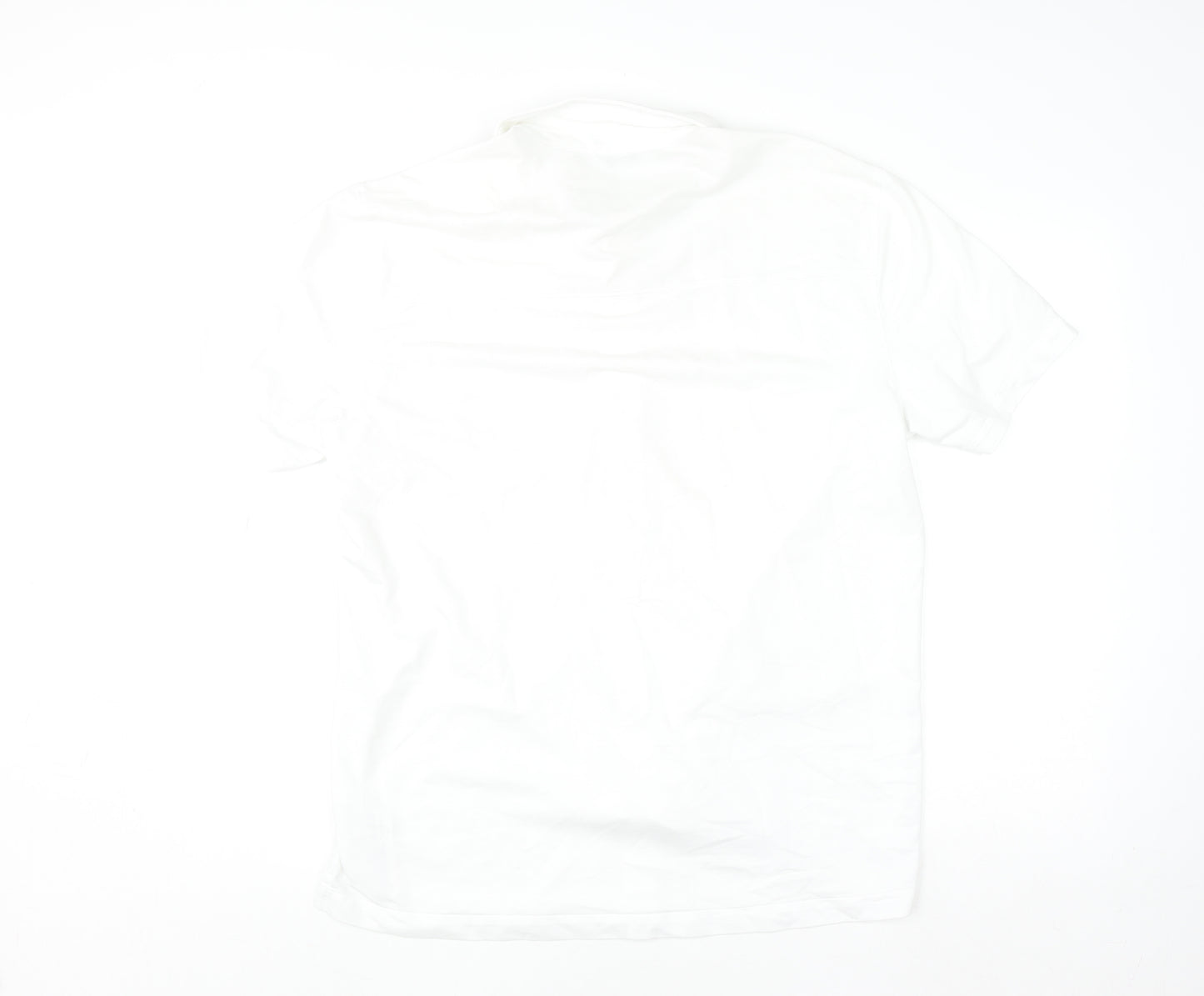 DeFacto Men's White Cotton Stretch Regular Fit Short Sleeve Polo L