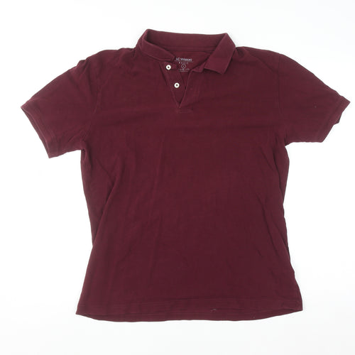 LC Waikiki Men's Red Cotton Short Sleeve Polo Shirt Size L
