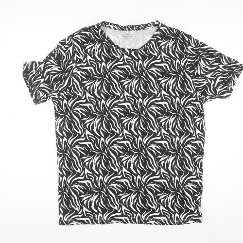 Dunnes Stores Women’s Black Zebra Print Cotton T-Shirt M