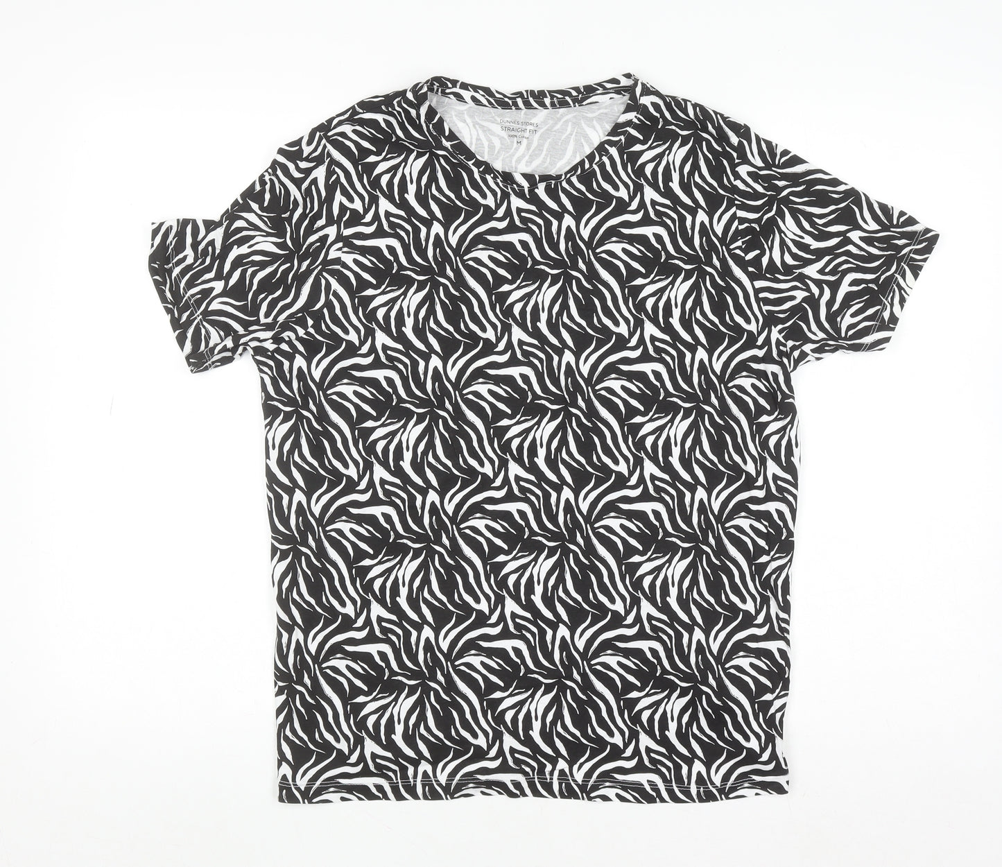 Dunnes Stores Women’s Black Zebra Print Cotton T-Shirt M