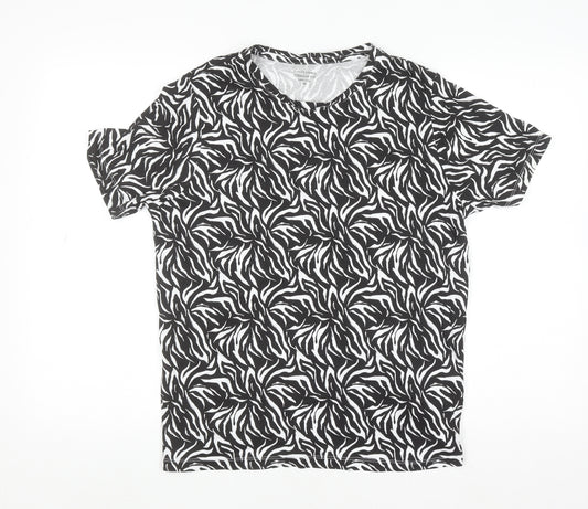 Dunnes Stores Women’s Black Zebra Print Cotton T-Shirt M