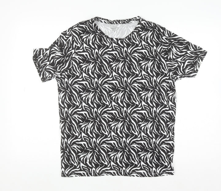 Dunnes Stores Women’s Black Zebra Print Cotton T-Shirt M