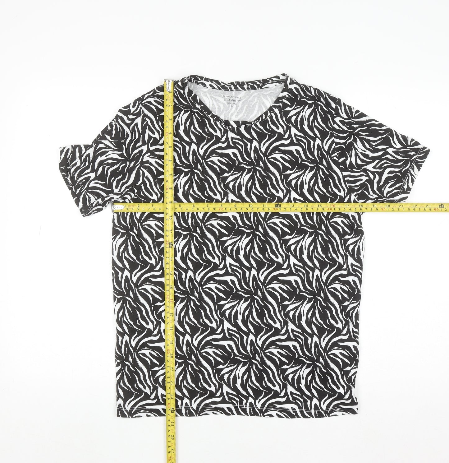 Dunnes Stores Women’s Black Zebra Print Cotton T-Shirt M