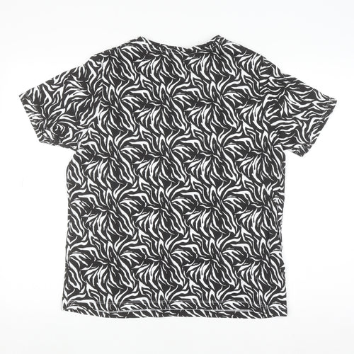 Dunnes Stores Women’s Black Zebra Print Cotton T-Shirt M