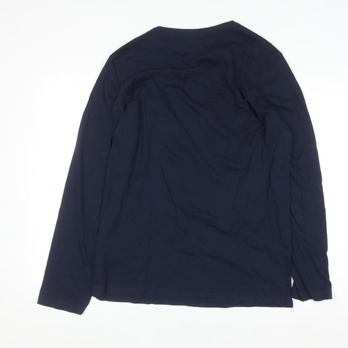 Livergy Men's Blue Long Sleeve Sport League Cotton T-Shirt Size S
