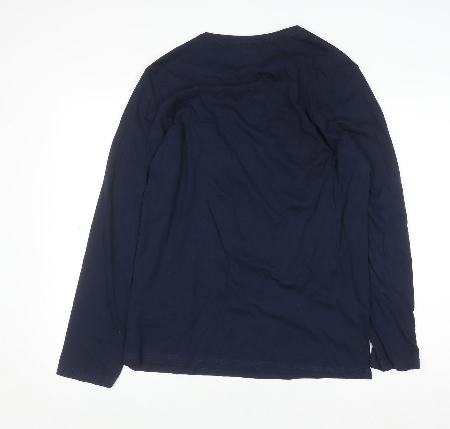 Livergy Men's Blue Long Sleeve Sport League Cotton T-Shirt Size S