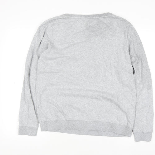 Mantaray Women's Grey Floral Embroidered Jumper Size 12