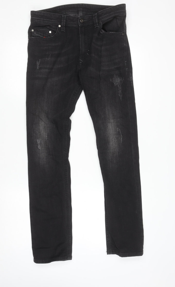 Diesel Men's Black Slim Fit Straight Denim Jeans Size 31