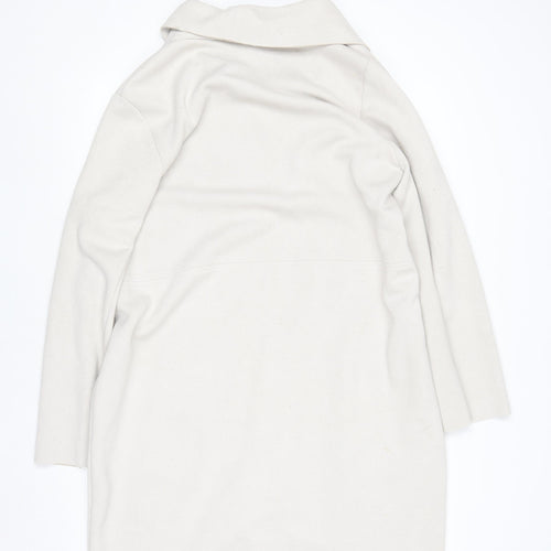 Zara Women Beige Mid-Length Open Front Coat Size 10