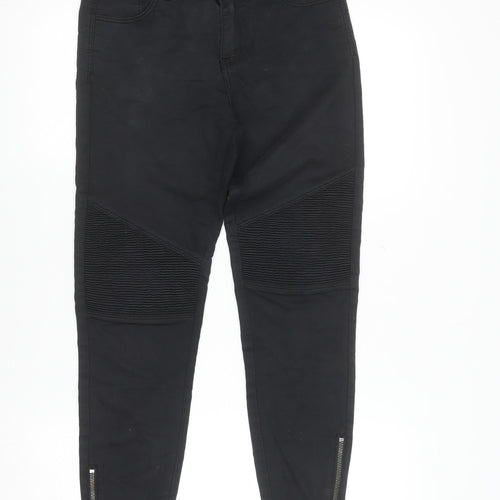 Stradivarius Womens Black Skinny Jeans Zip Ankle Stretch Size 12