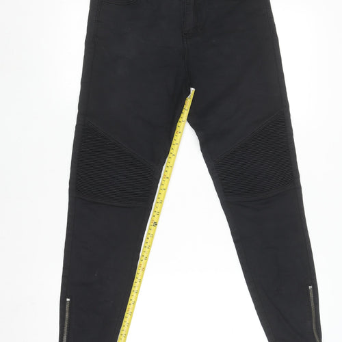 Stradivarius Womens Black Skinny Jeans Zip Ankle Stretch Size 12