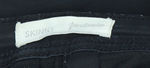 Stradivarius Womens Black Skinny Jeans Zip Ankle Stretch Size 12